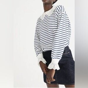 NWOT! J. Crew Navy and White Striped Sweatshirt